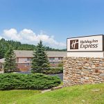 Holiday Inn Express Blowing Rock South with sign at daylight
